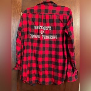 Random Shit Flannel- M. University of wishful thinking.